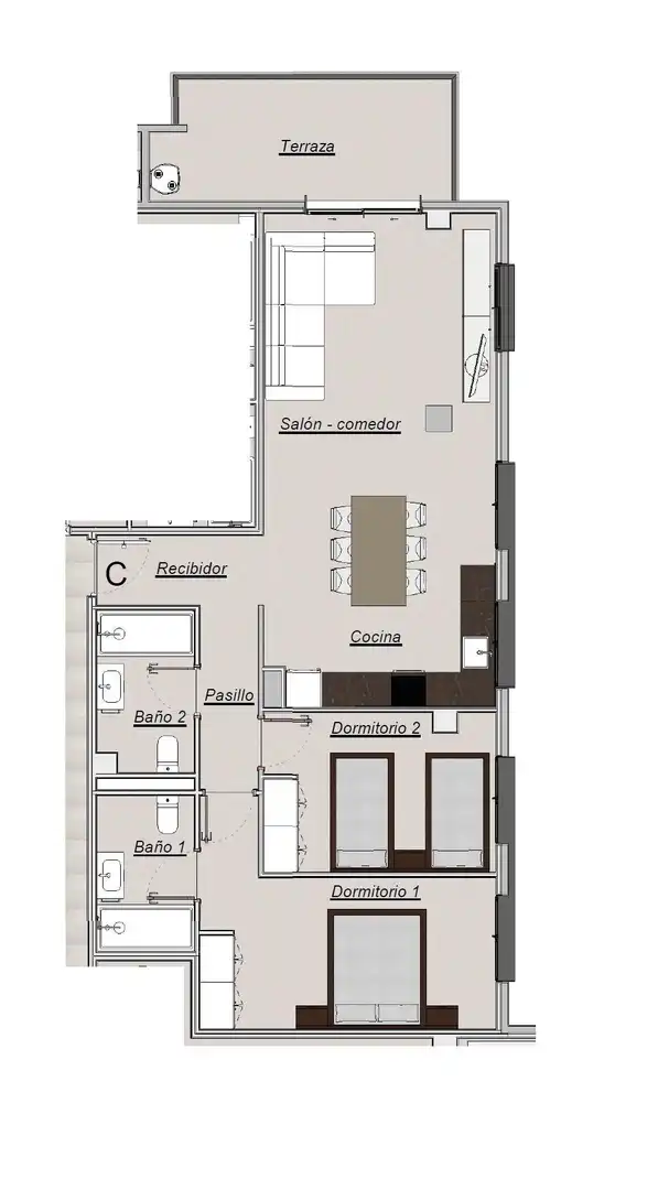 Piso en venta en Castellón de la Plana / Castelló de la Plana con Aire acondicionado, Calefacción y Terraza
