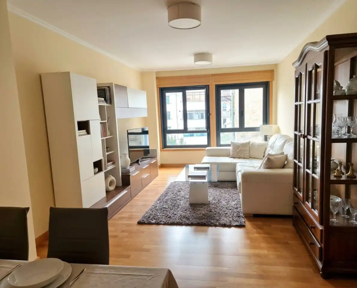 Living room of Flat for rent in Ferrol  with Heating, Parquet flooring and Storage room