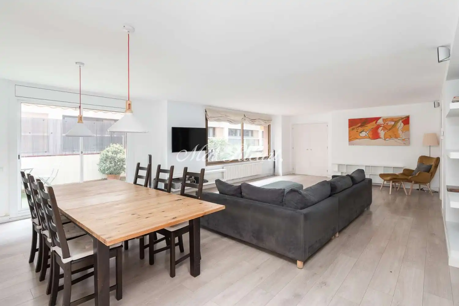 Wohnzimmer von Wohnung zum Verkauf in Barcelona mit Klimaanlage, Heizung und Terrasse