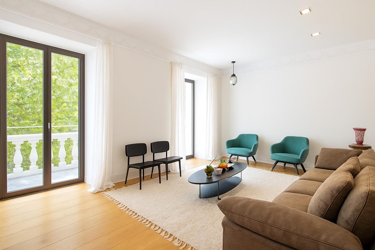 Living room of Flat to rent in  Madrid Capital  with Air Conditioner, Heating and Storage room