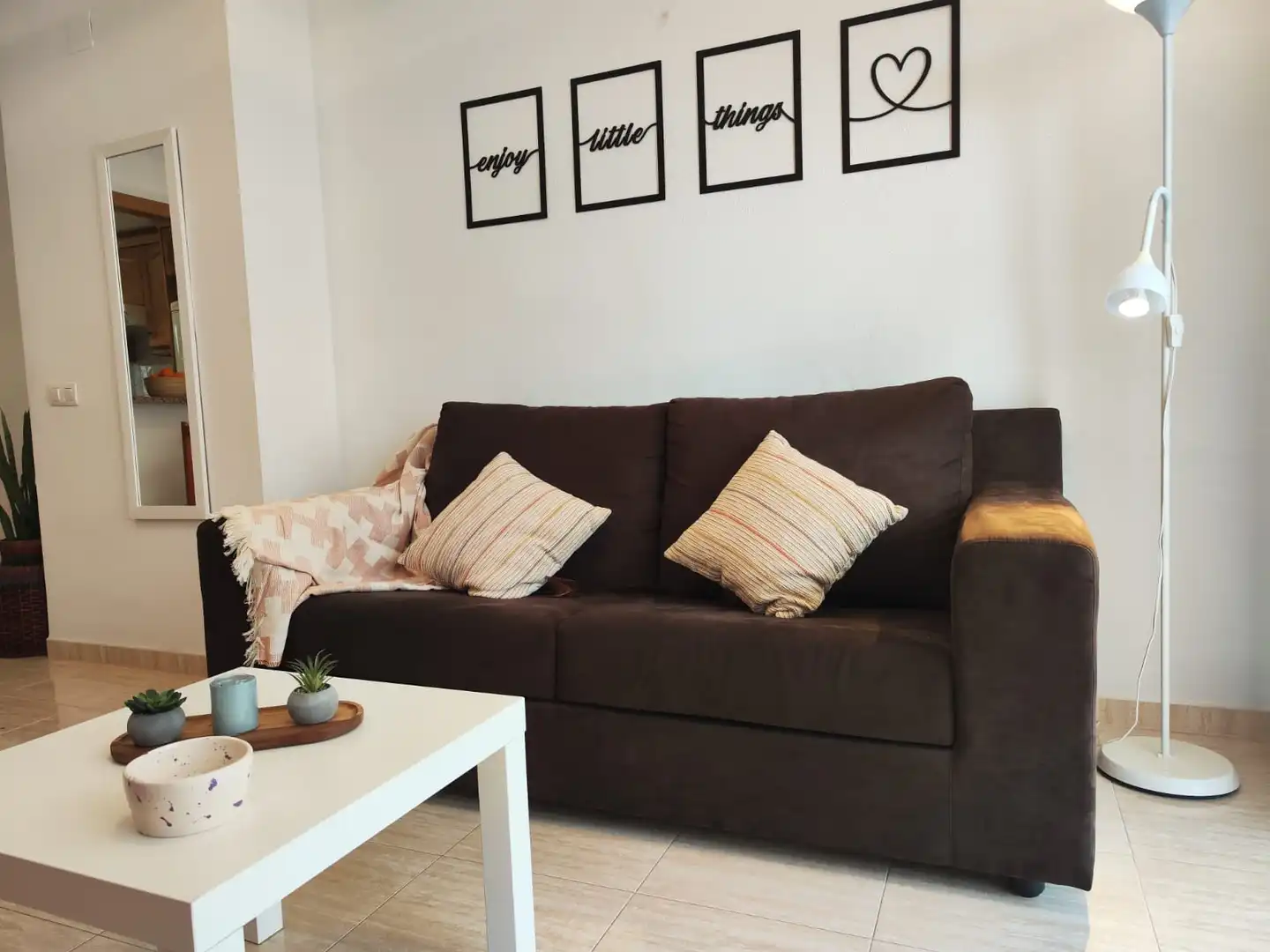 Sala de estar de Apartamento de alquiler en Oropesa del Mar / Orpesa con Aire acondicionado, Terraza y Amueblado