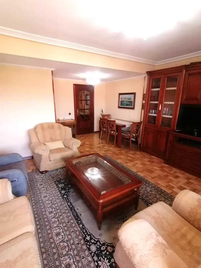 Living room of Flat for rent in Gijón   with Heating, Parquet flooring and Furnished