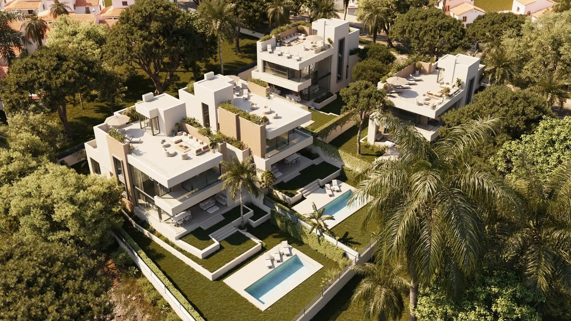 Exterior view of Houses for sale in Marbella  with Air Conditioner, Heating and Private garden