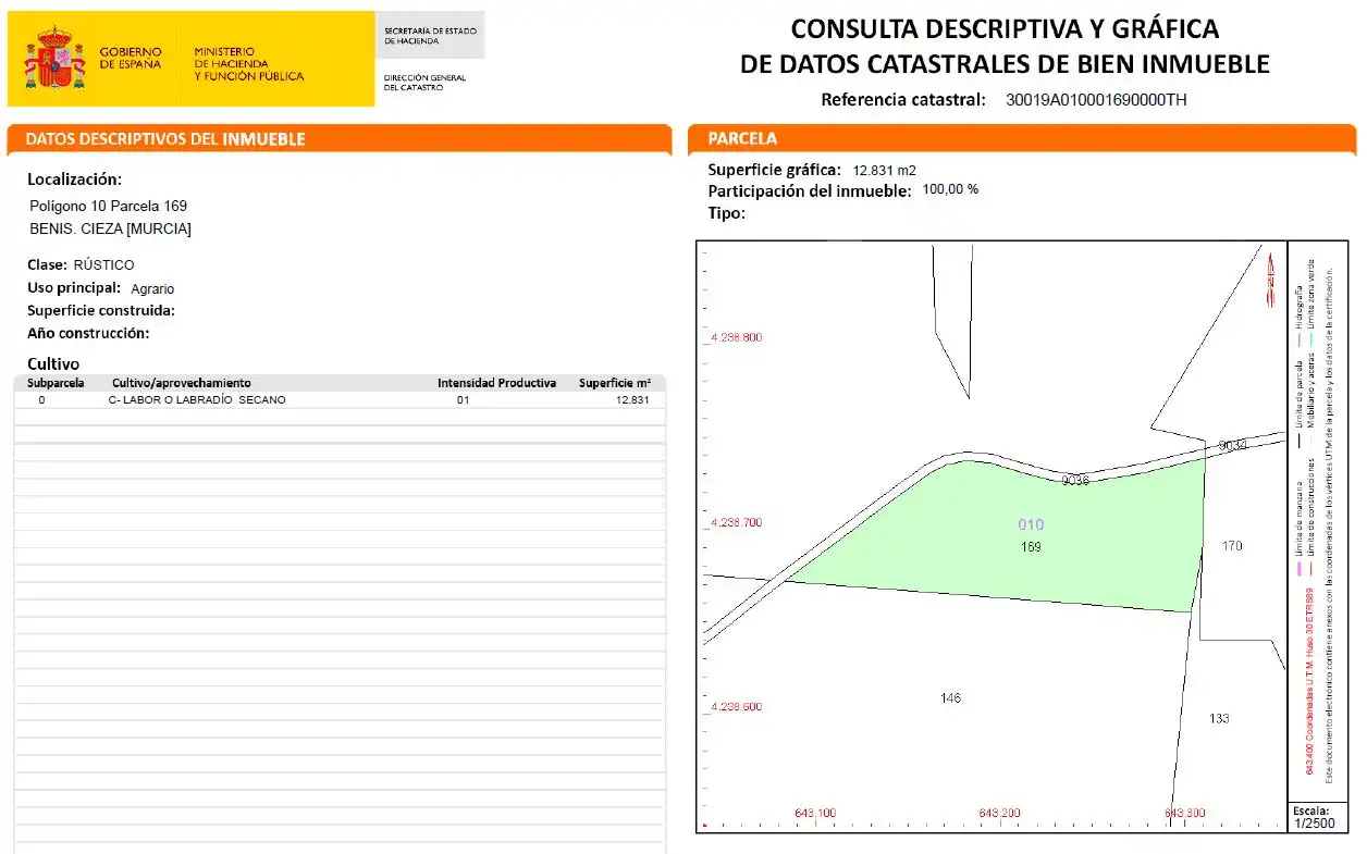 Exterior view of Land for sale in Cieza