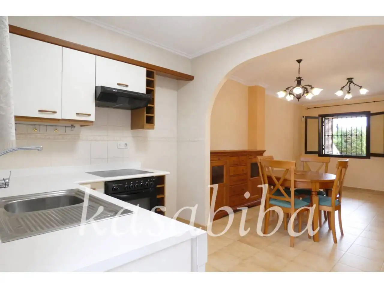 Cocina de Casa adosada en venta en Tavernes de la Valldigna con Terraza y Piscina comunitaria