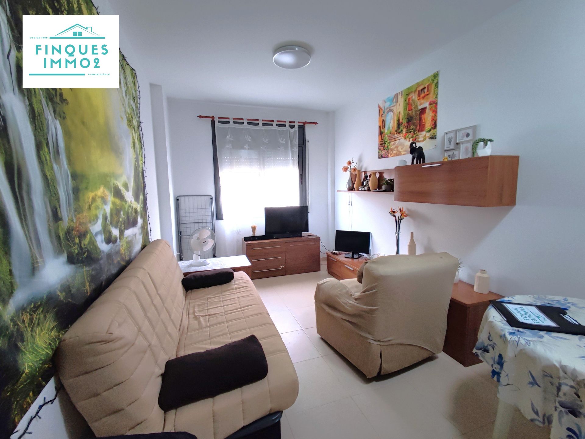 Living room of Flat for sale in L'Aldea  with Furnished and Balcony