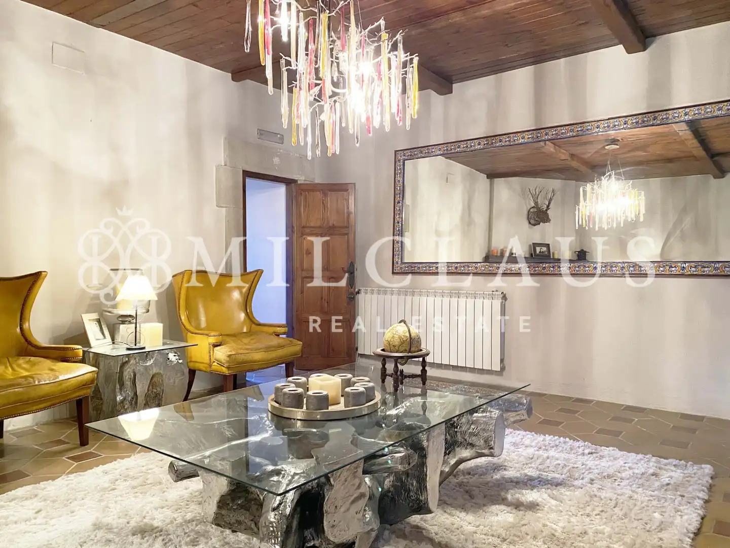 Sala d'estar de Finca rústica en venda en Talamanca amb Aire condicionat, Calefacció i Jardí privat
