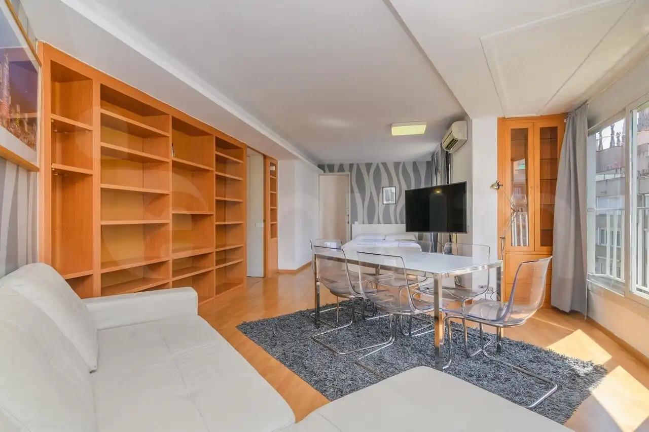 Wohnzimmer von Wohnung zum Verkauf in Barcelona mit Klimaanlage, Parkett und Möbliert