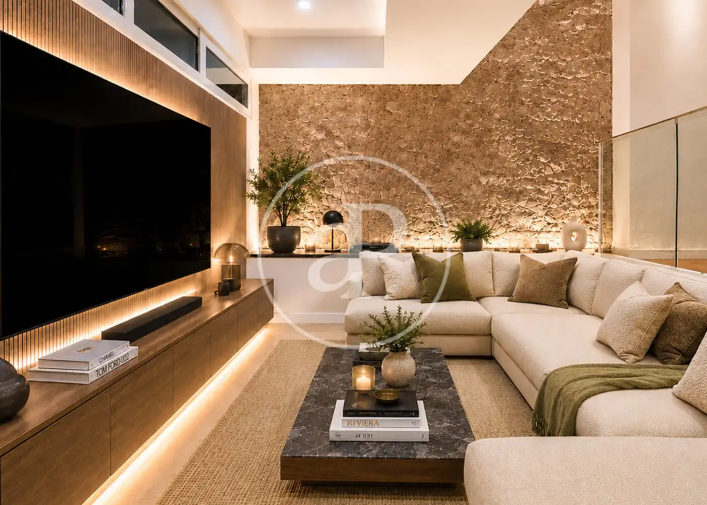 Wohnzimmer von Wohnung zum Verkauf in Barcelona mit Klimaanlage, Heizung und Privatgarten