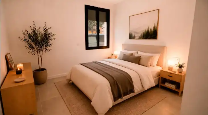 Bedroom of Flat for sale in Sarrià de Ter  with Air Conditioner, Heating and Furnished