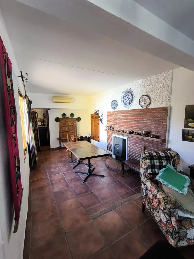 Sala d'estar de Casa o xalet en venda en Baños de la Encina amb Aire condicionat, Jardí privat i Terrassa