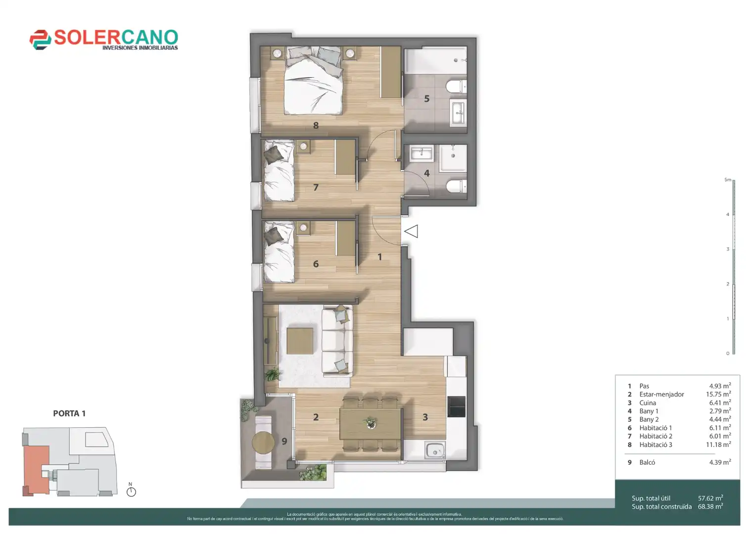 Flat with terrace for sale in Carrer Numància 5