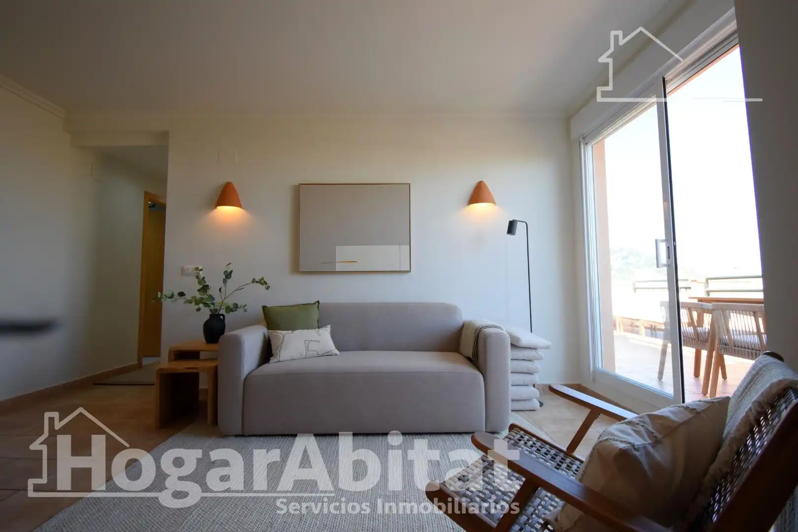Sala de estar de Piso en venta en Pedreguer con Calefacción, Terraza y Amueblado