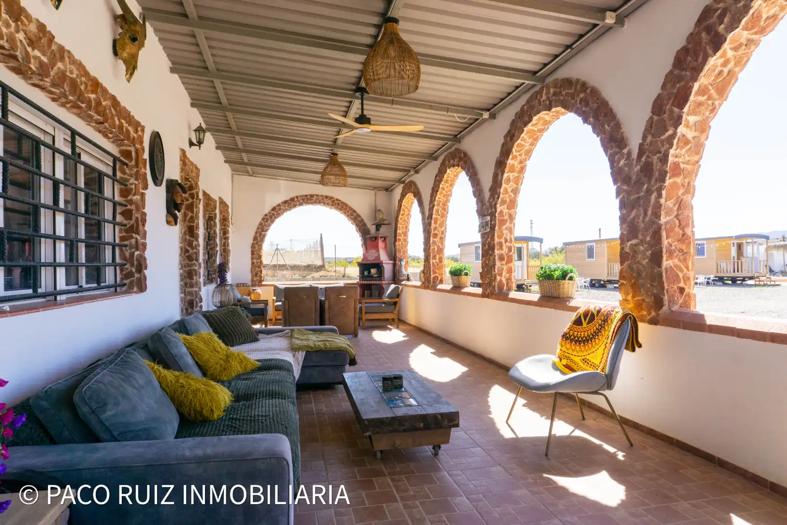 Terraza de Finca rústica en venta en Tabernas con Aire acondicionado, Jardín privado y Terraza