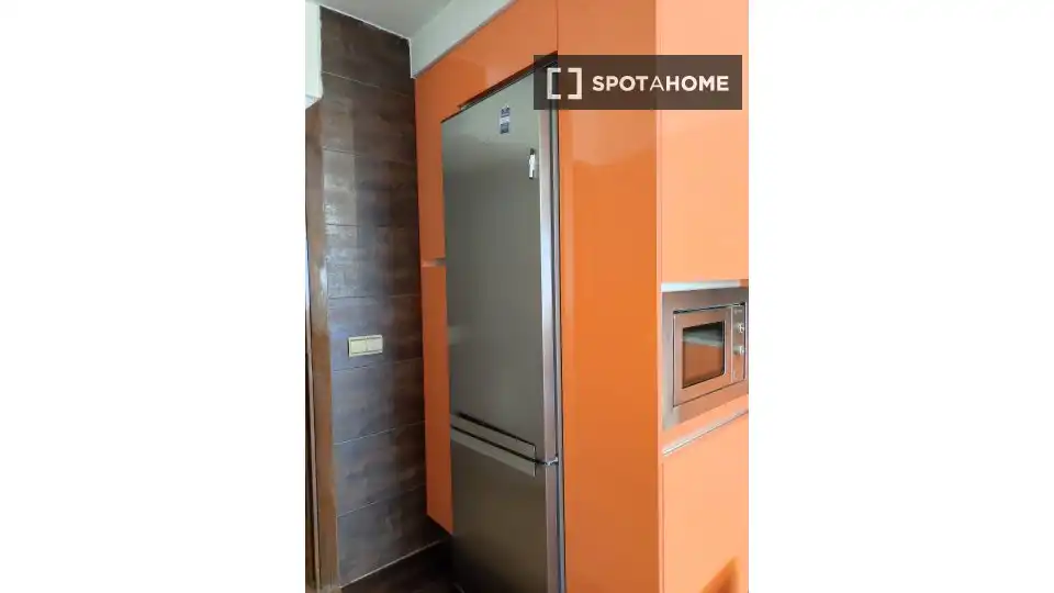 Cocina de Apartamento para compartir en Madrid con Aire acondicionado, Terraza y Amueblado
