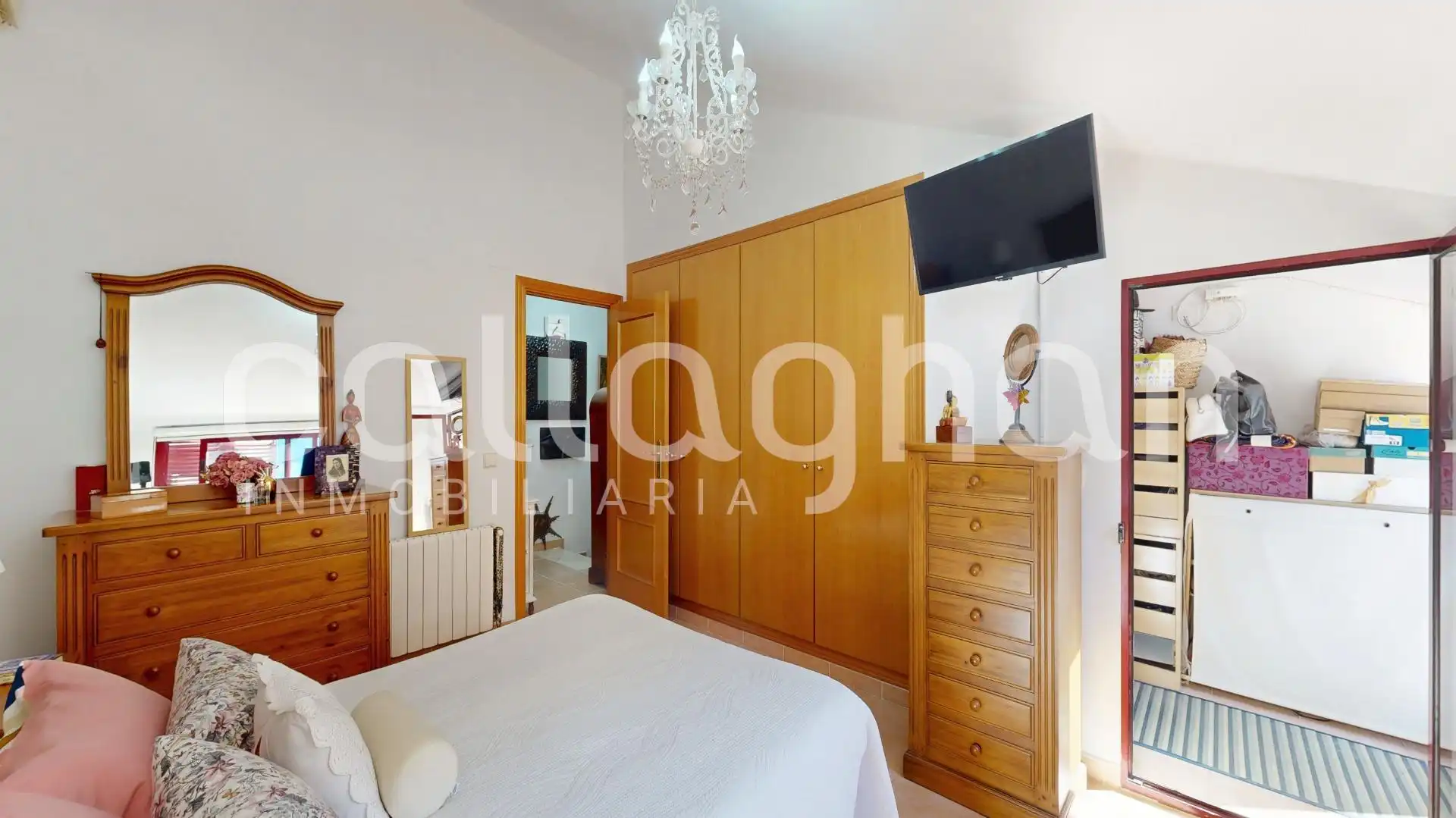 Schlafzimmer von Einfamilien-Reihenhaus zum Verkauf in Canet d'En Berenguer mit Klimaanlage, Heizung und Privatgarten