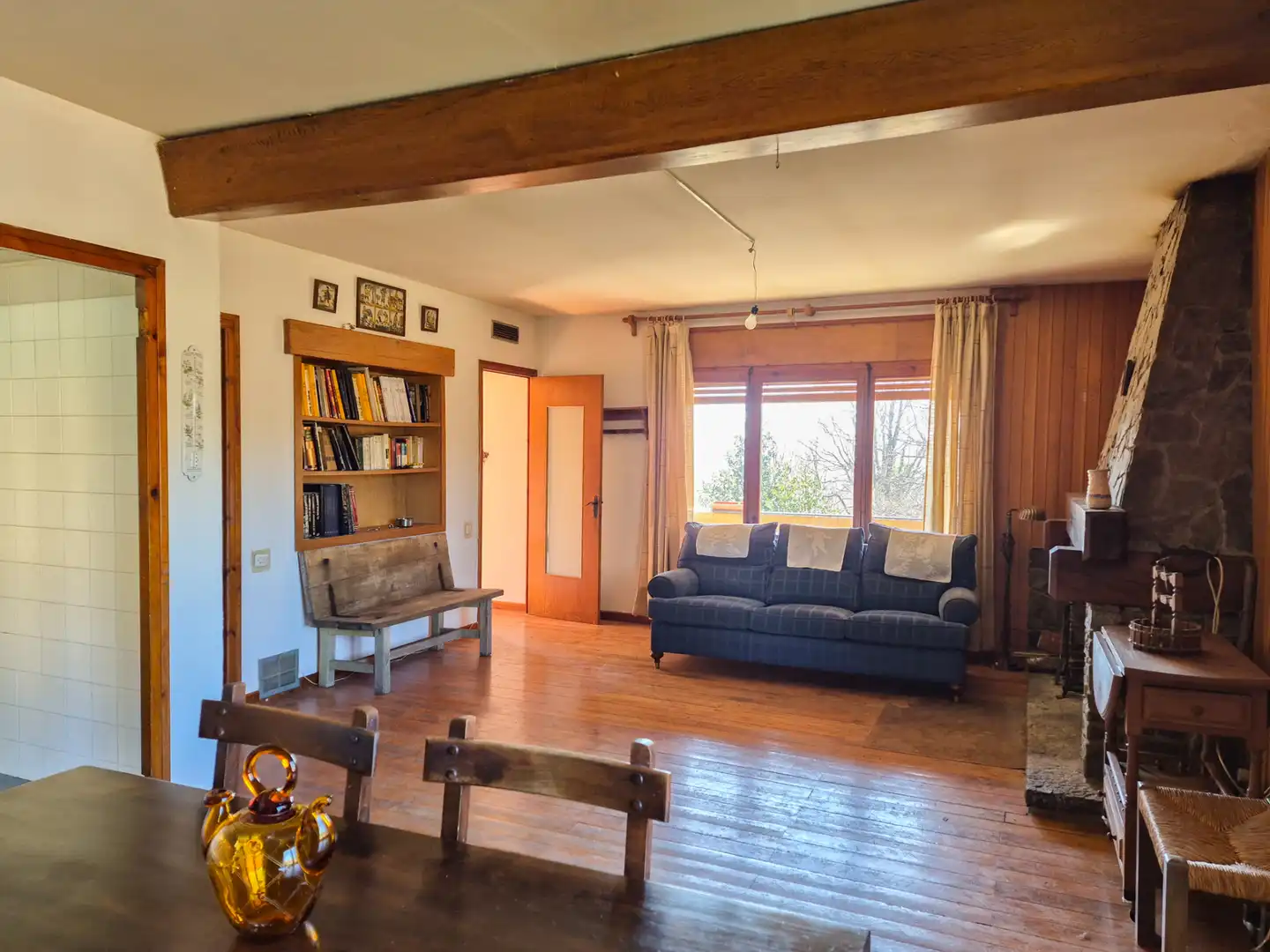 Sala d'estar de Finca rústica en venda en Campelles amb Calefacció, Jardí privat i Parquet