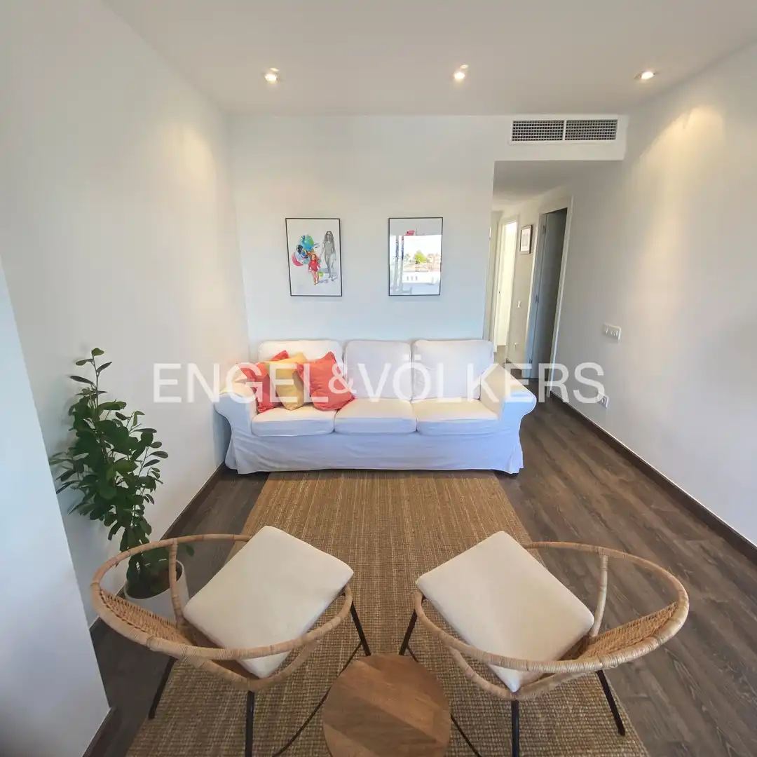 Wohnzimmer von Wohnung zur Miete in Sitges mit Klimaanlage, Heizung und Terrasse