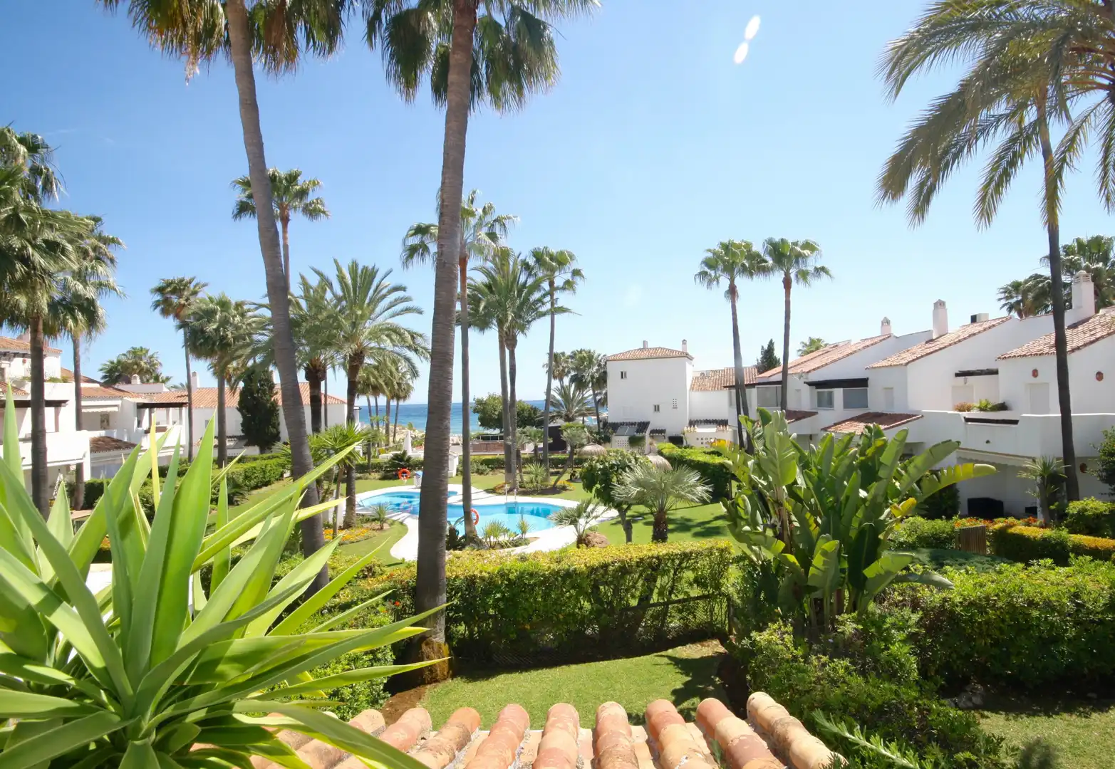 Jardí de Casa adosada de lloguer en Marbella amb Aire condicionat, Calefacció i Jardí privat