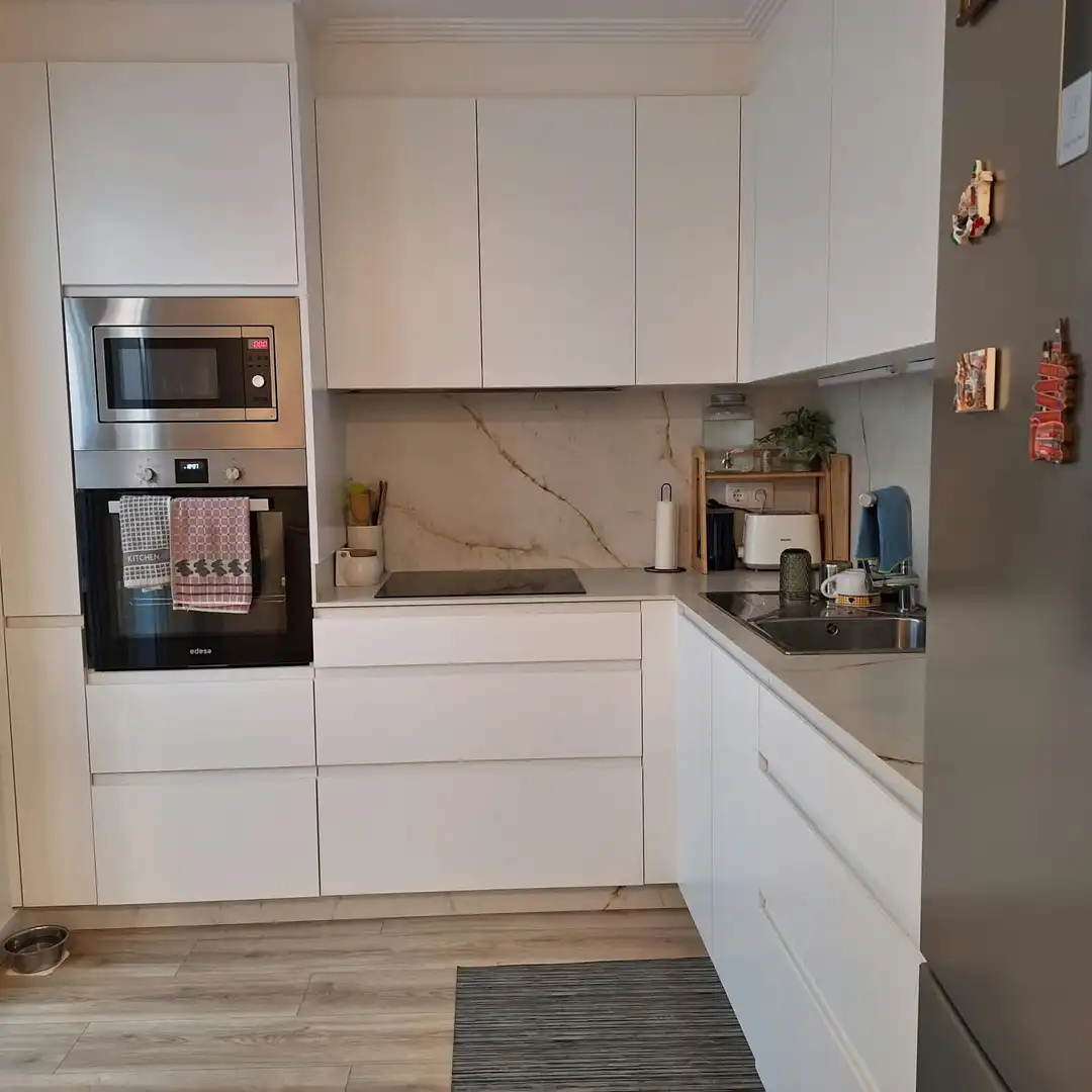 Cuina de Pis de lloguer en Caldas de Reis amb Calefacció, Parquet i Terrassa