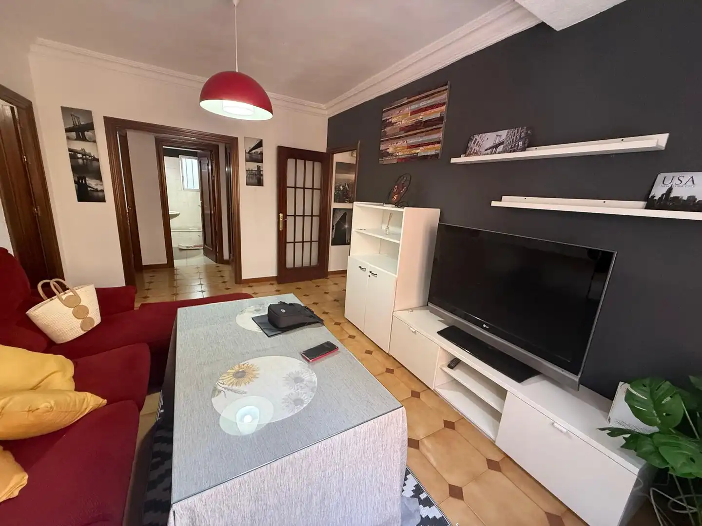 Sala de estar de Piso de alquiler en Huelva con Aire acondicionado, Amueblado y Lavadora