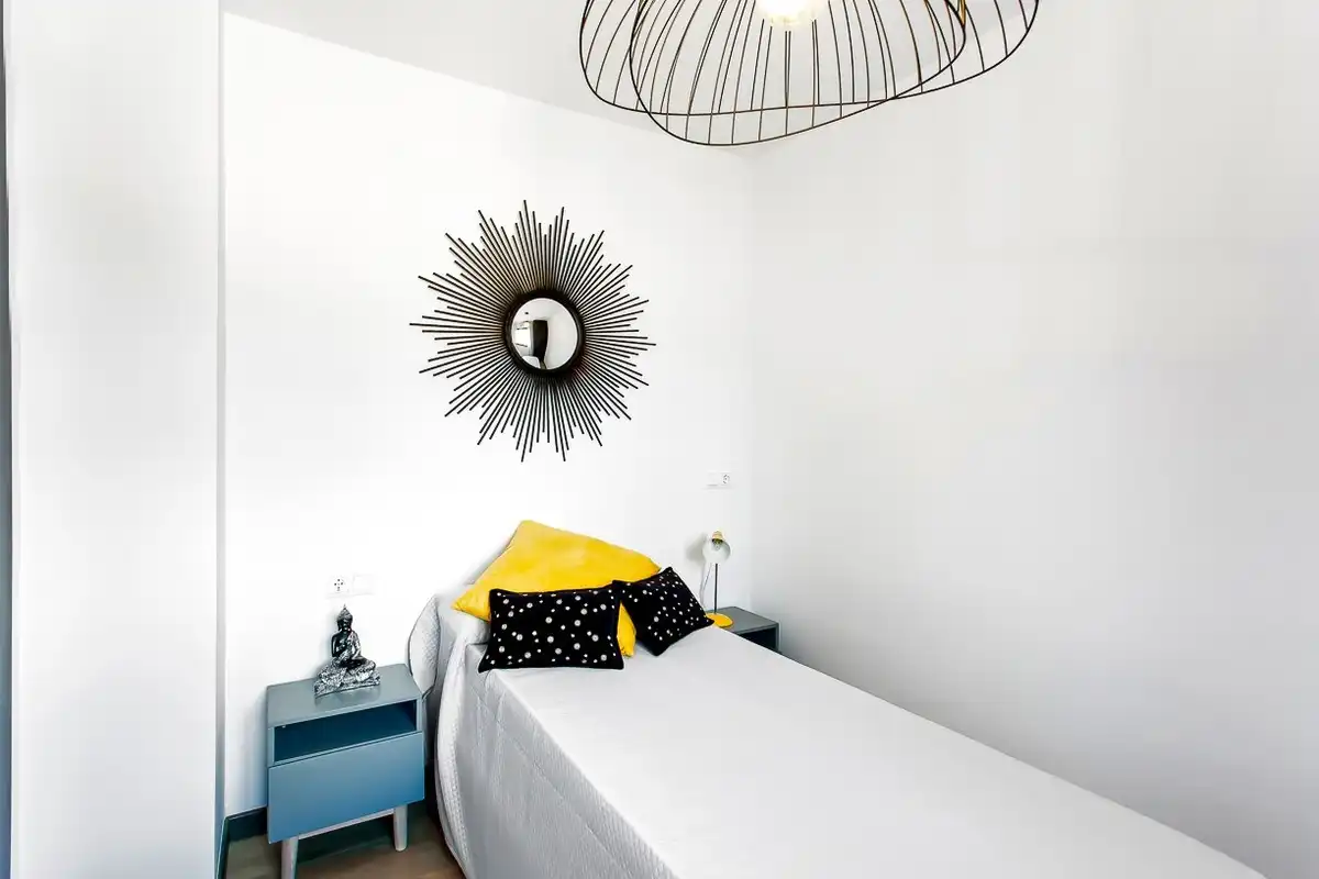 Schlafzimmer von Erdgeschoss zum Verkauf in Mijas mit Klimaanlage, Terrasse und Schwimmbad