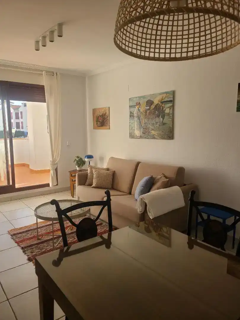 Wohnzimmer von Wohnungen zur Miete in Vera mit Klimaanlage, Schwimmbad und Möbliert