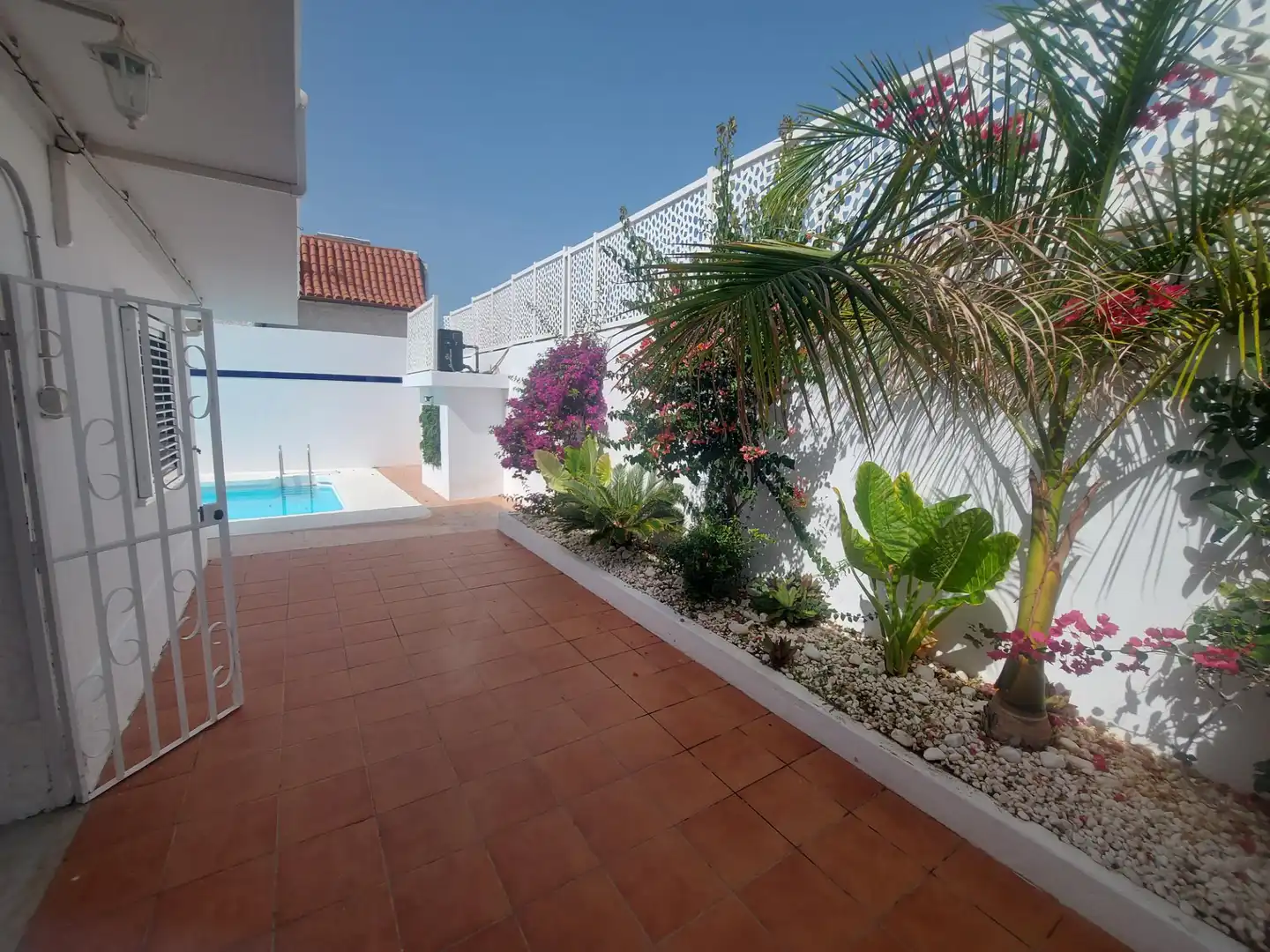 Terrassa de Casa adosada de lloguer en San Bartolomé de Tirajana amb Aire condicionat, Jardí privat i Terrassa