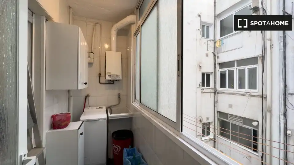 Balcony of Apartments for share in Barcelona  with Air Conditioner, Terrace and Furnished