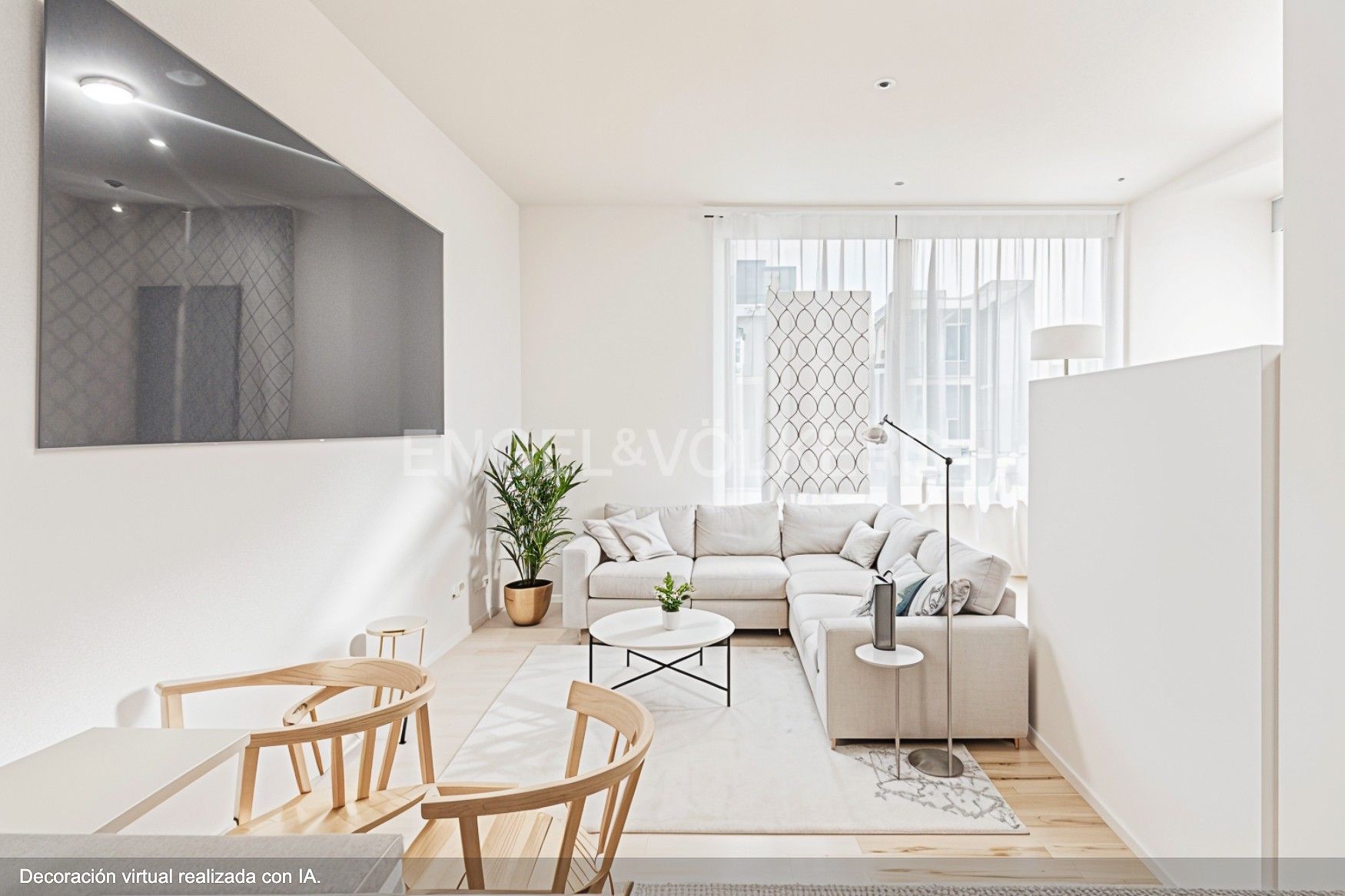 Sala d'estar de Apartament en venda en  Madrid Capital amb Aire condicionat, Calefacció i Moblat