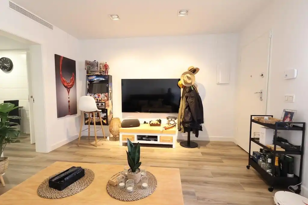 Wohnzimmer von Einfamilien-Reihenhaus zur Miete in Pilar de la Horadada mit Klimaanlage, Heizung und Möbliert