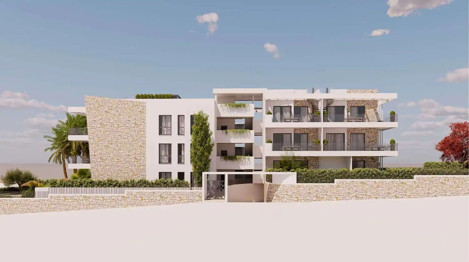 Vista exterior de Apartament en venda en Sant Antoni de Portmany amb Aire condicionat, Calefacció i Piscina
