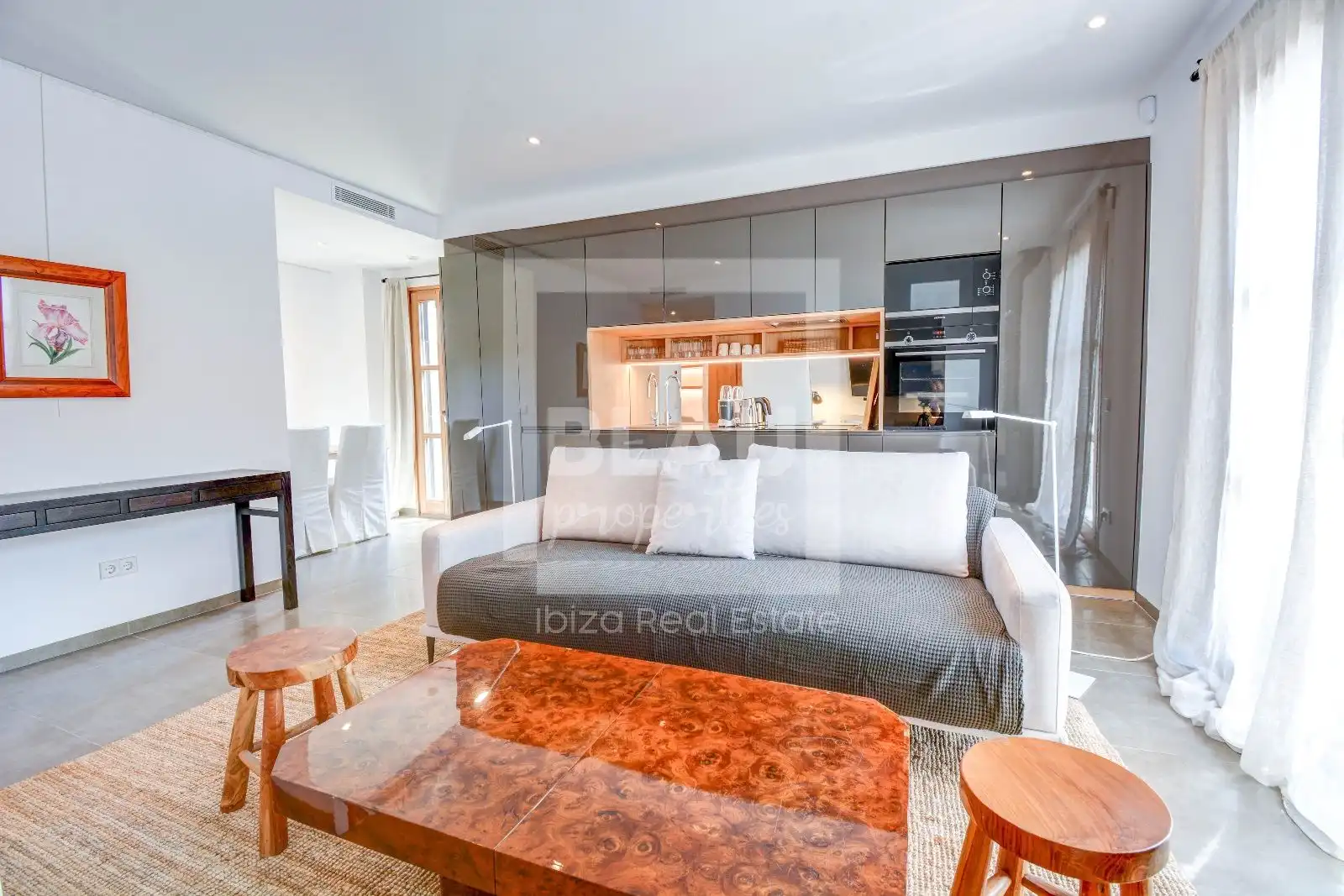 Living room of Flat for rent in Sant Joan de Labritja  with Air Conditioner, Private garden and Furnished