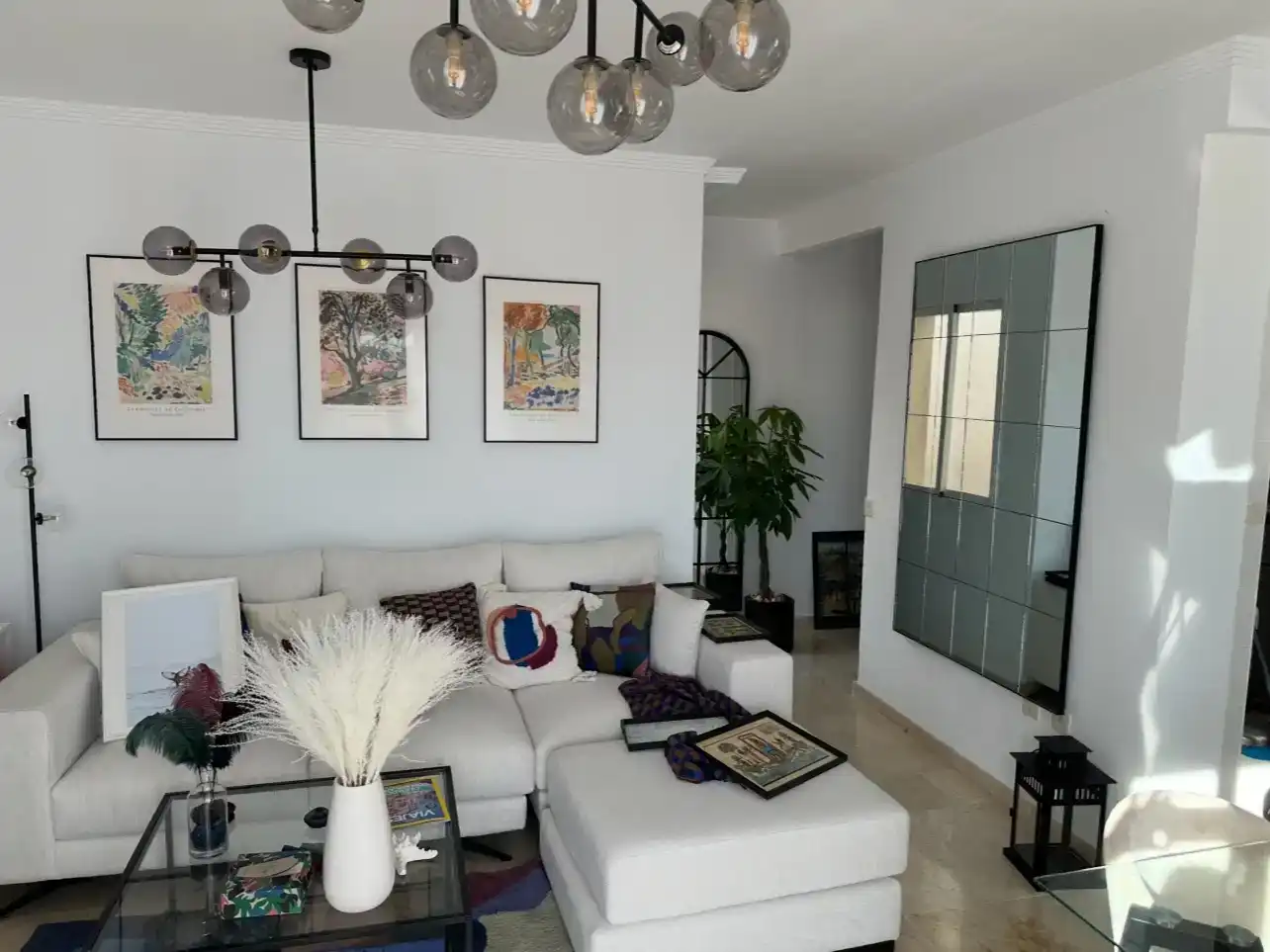 Sala d'estar de Àtic en venda en Mijas amb Aire condicionat, Piscina i Balcó