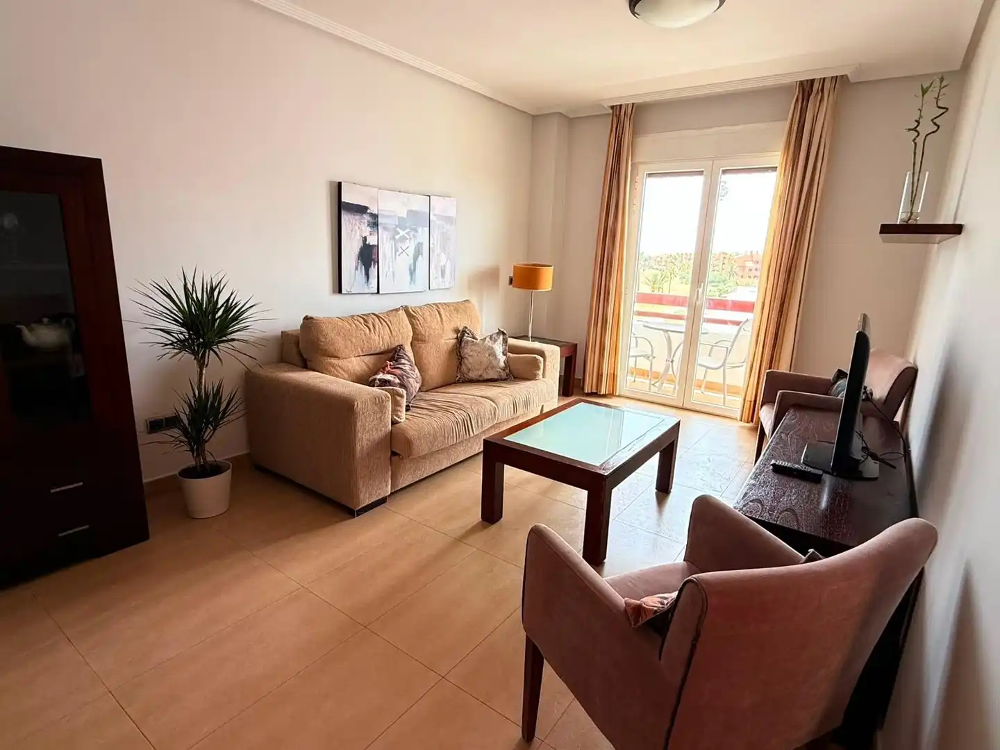 Wohnzimmer von Wohnung zur Miete in Los Alcázares mit Klimaanlage, Terrasse und Gemeinschaftspool
