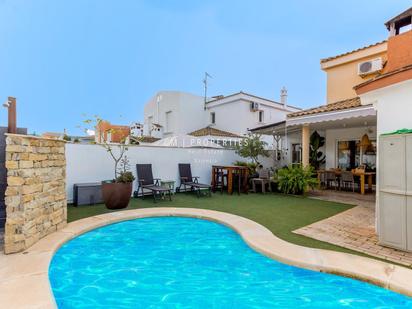 Swimming pool of Single-family semi-detached for sale in La Pobla de Vallbona  with Air Conditioner, Terrace and Swimming Pool