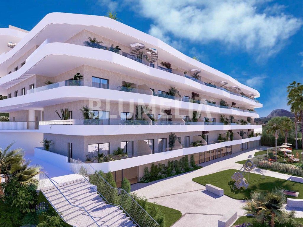 Vista exterior de Ático en venta en La Nucia con Aire acondicionado, Calefacción y Jardín privado