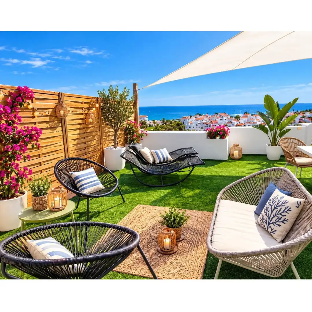 Terrasse von Dachboden zum Verkauf in Estepona mit Klimaanlage, Terrasse und Schwimmbad