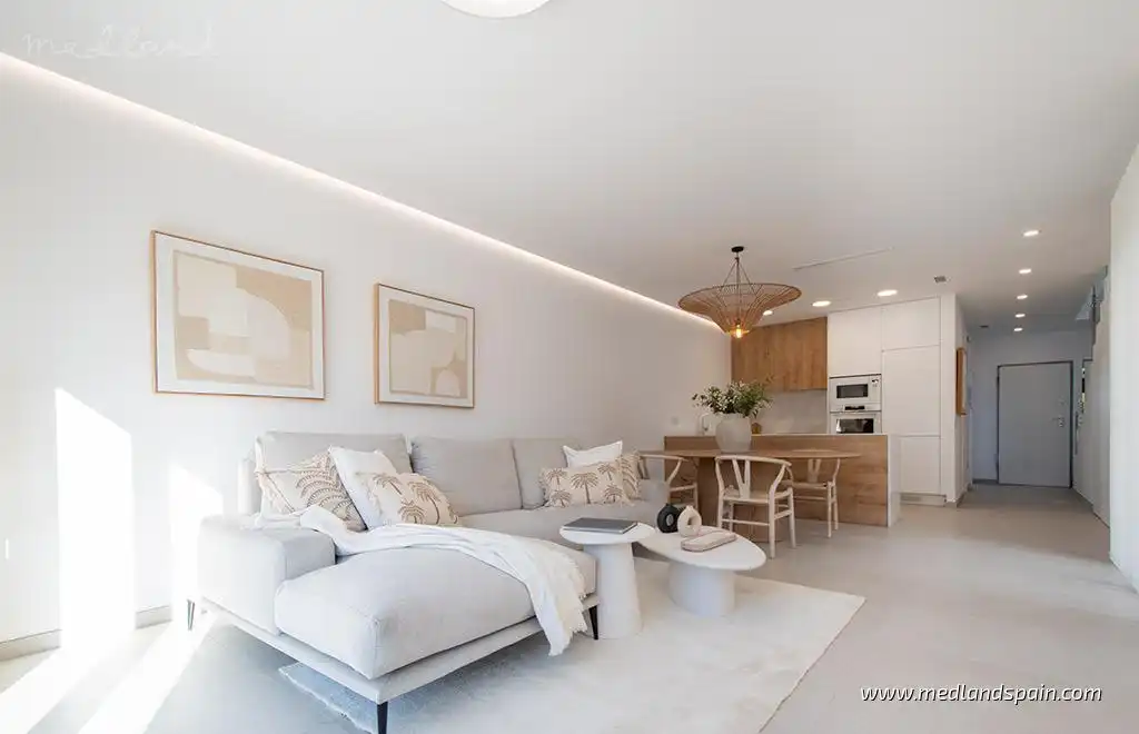 Sala d'estar de Casa o xalet en venda en Pilar de la Horadada amb Jardí privat, Terrassa i Piscina