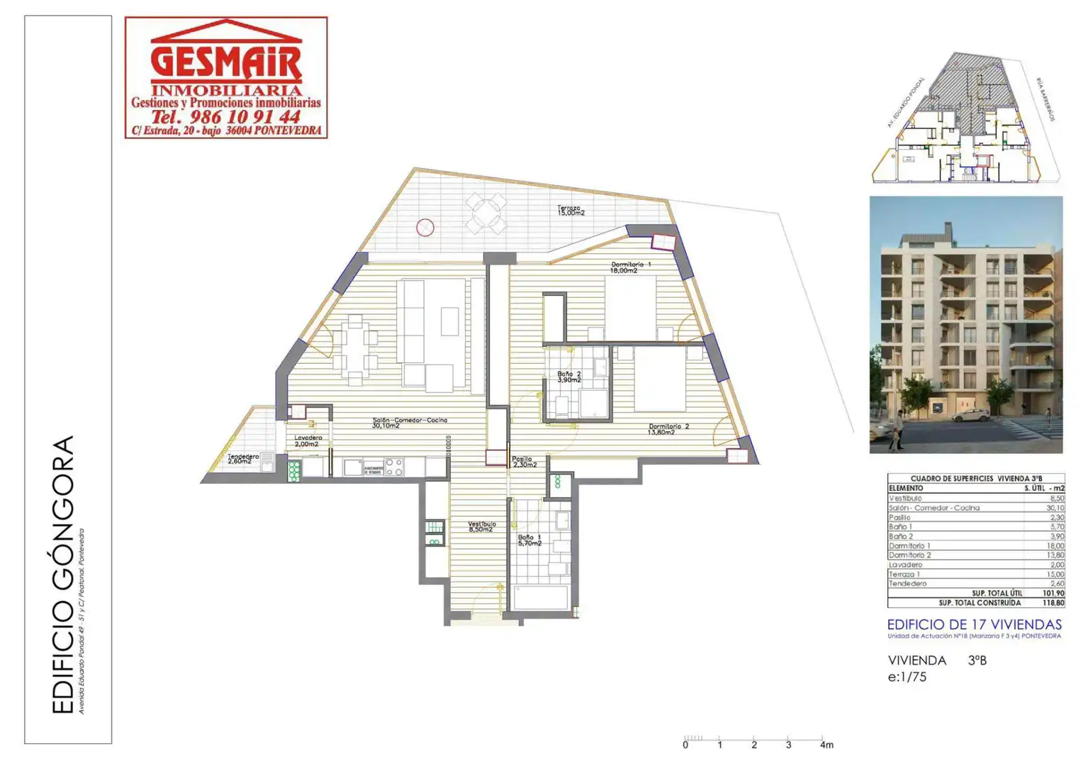 Apartment mit Aufzug zum Verkauf in Rúa Eduardo Pondal 47, imagen 3
