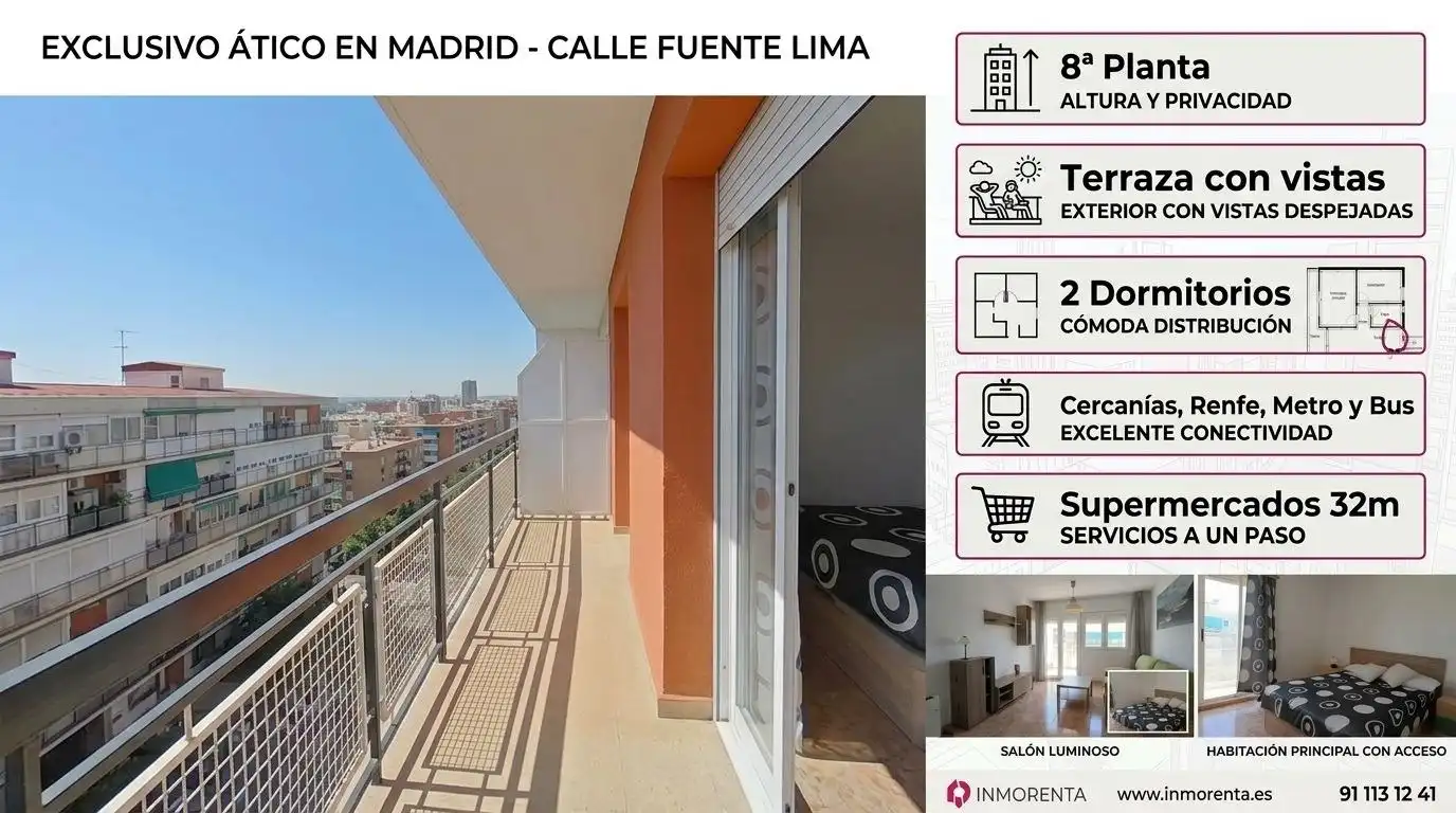 Vista exterior de Piso de alquiler en Madrid con Calefacción, Jardín privado y Terraza