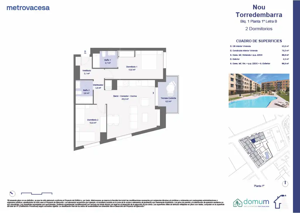 Flat with pool for sale in Hort de l’Oca y Begònia, imagen 2