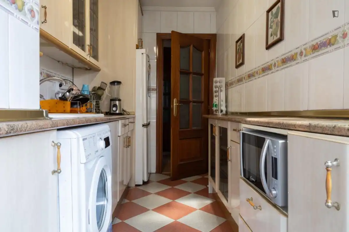 Kitchen of Apartments for share in Madrid  with Air Conditioner, Furnished and Oven