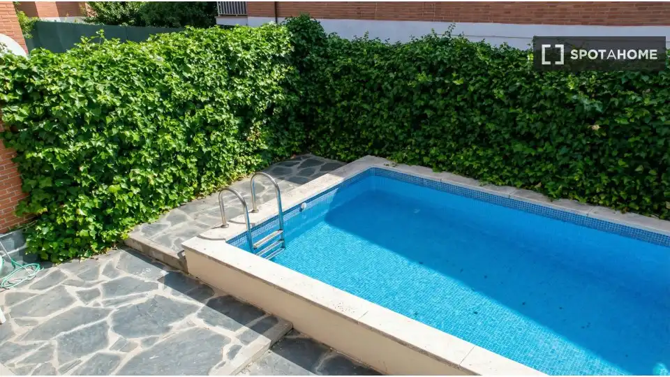 Piscina de Pis de lloguer en Madrid amb Aire condicionat, Calefacció i Moblat