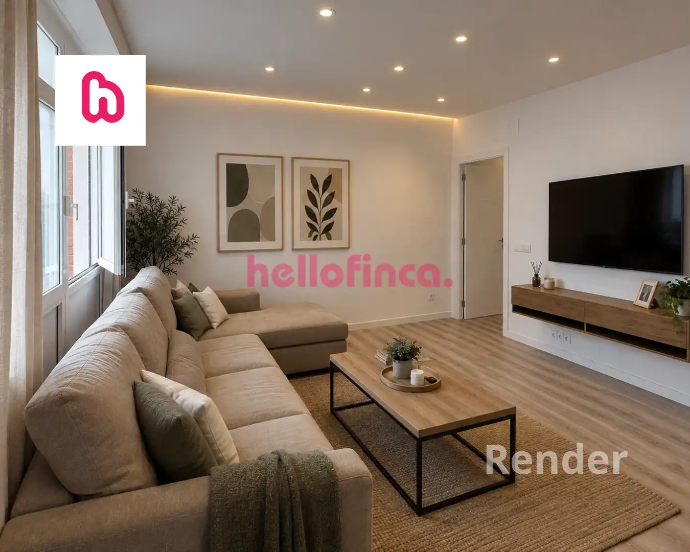 Living room of Flat for sale in Badalona  with Air Conditioner and Furnished