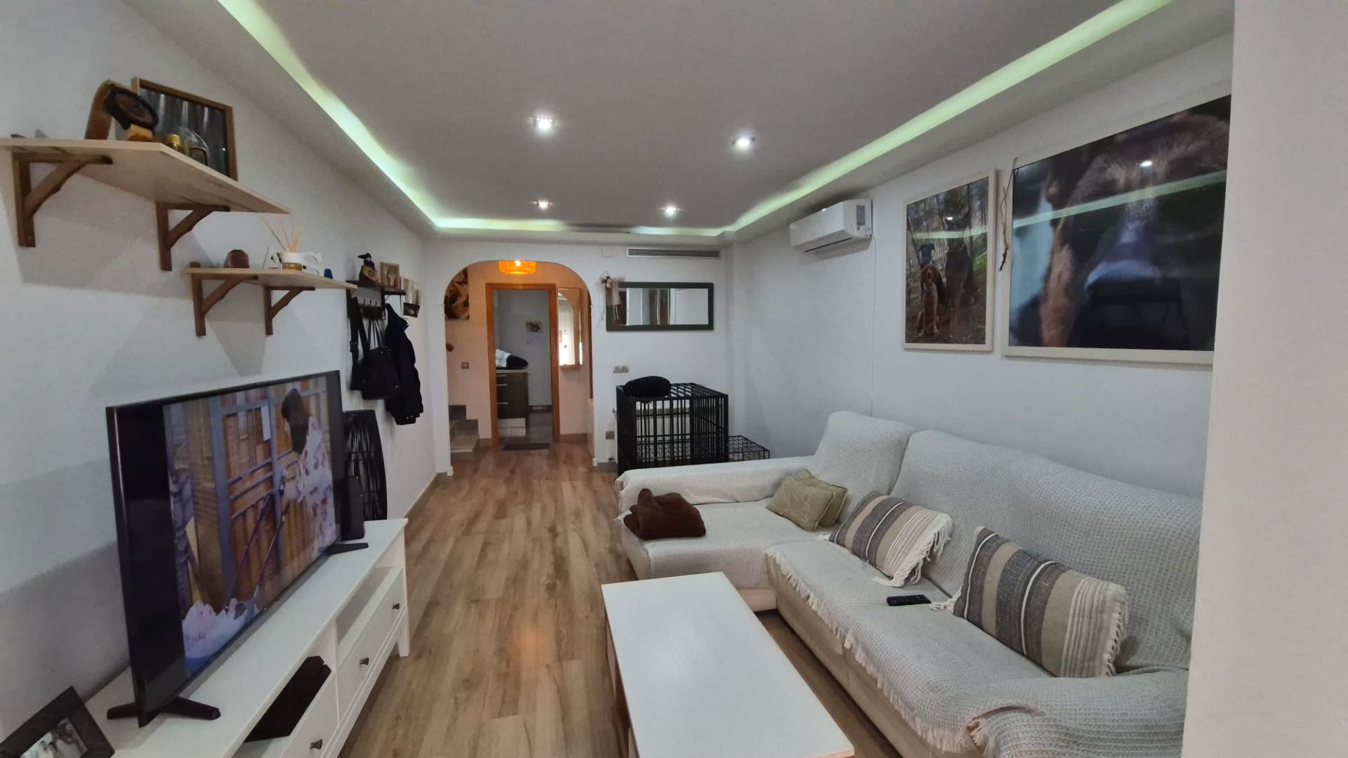 Sala d'estar de Casa adosada en venda en  Murcia Capital amb Aire condicionat, Terrassa i Moblat