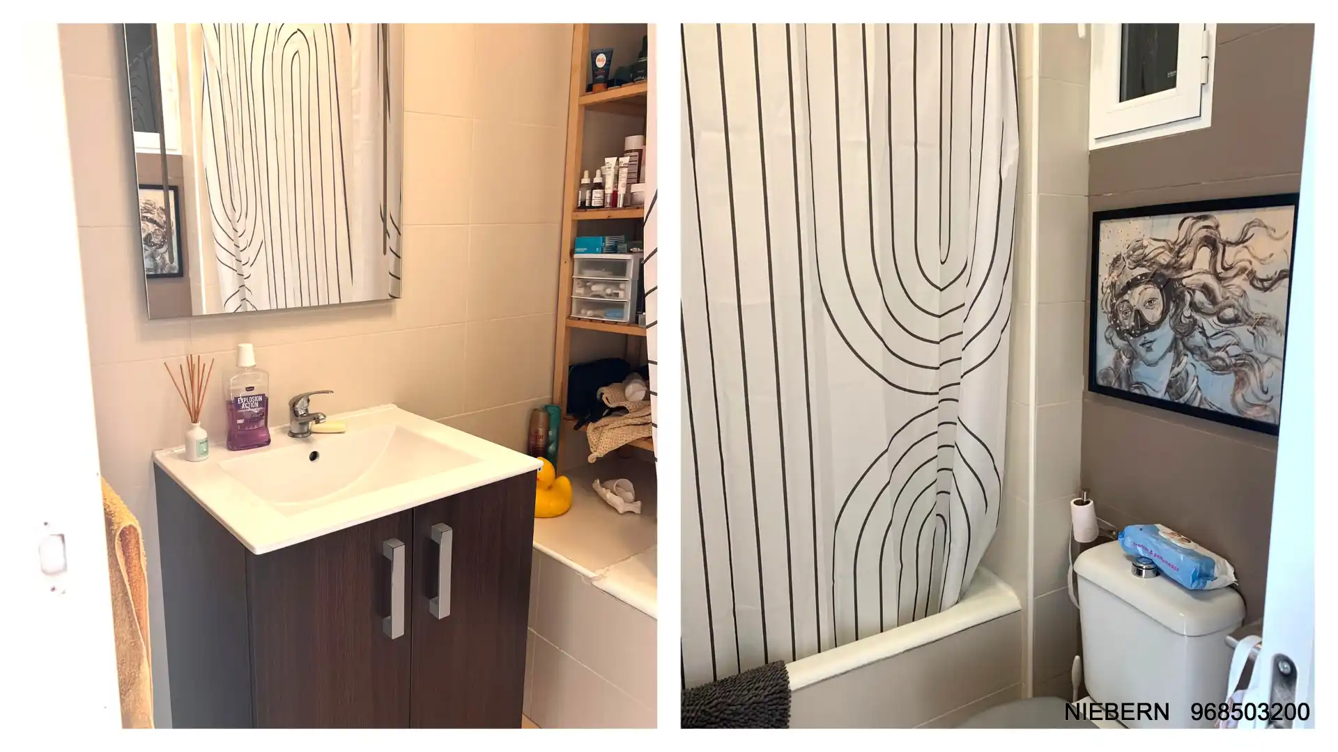 Baño de Piso de alquiler en Cartagena con Aire acondicionado, Amueblado y Horno