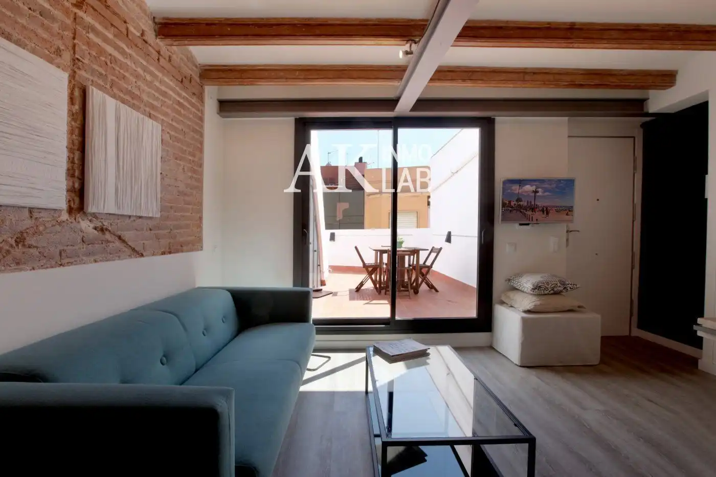 Sala d'estar de Àtic en venda en Barcelona amb Aire condicionat, Calefacció i Terrassa