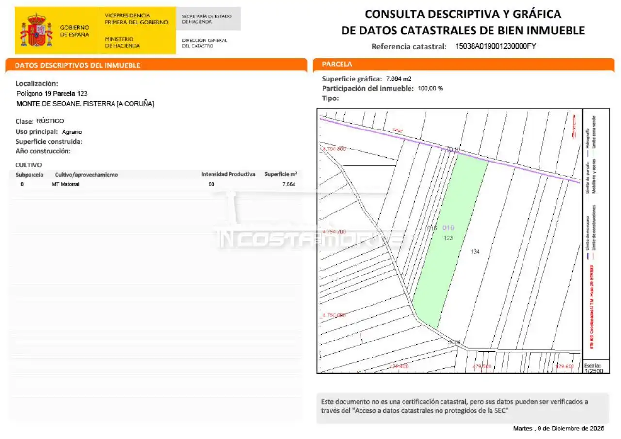 Land for sale in Fisterra
