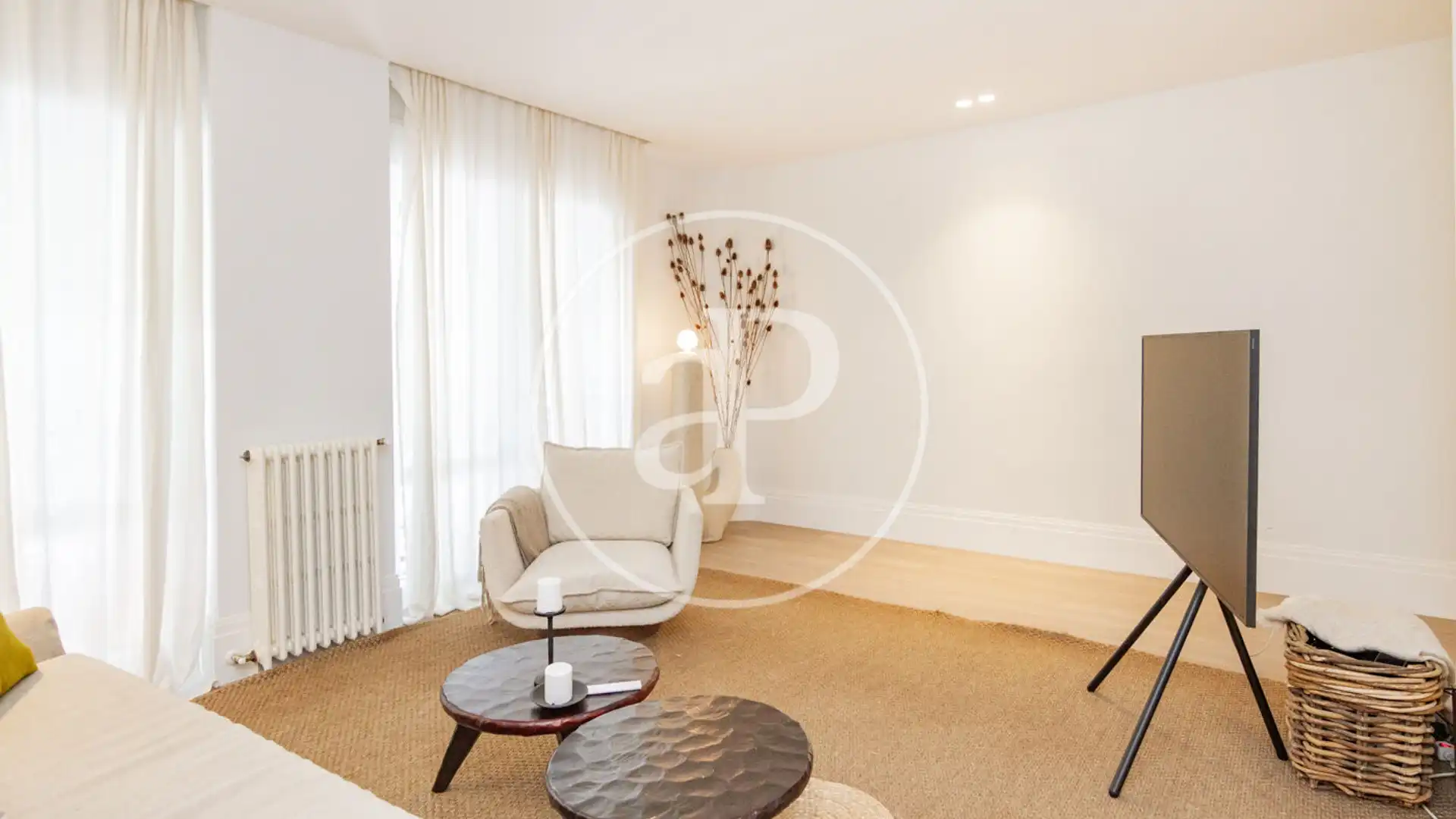 Living room of Flat for sale in  Madrid Capital  with Air Conditioner, Heating and Balcony